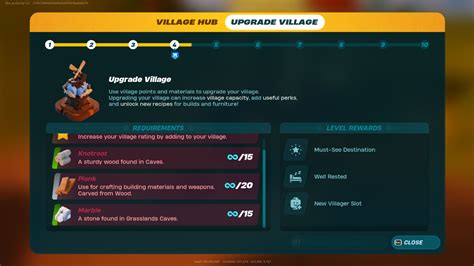 lego fortnite village upgrade costs|LEGO Fortnite: Village Upgrade List (& Upgrade Materials) .